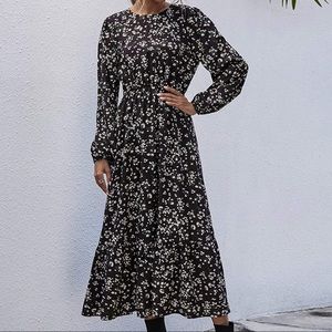 Retro boho floral long sleeve